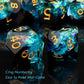 Haxtec Aurora Prism Holographic Sparkling Dice Set – Diamond-Cut Iridescent Resin D&D Dice with Metal Case