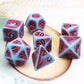 Haxtec Ancient DND Dice Set Ancient Blue Red Numbers