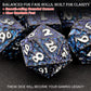 Haxtec Meteorite Texture Metal DnD Dice Set Flash Blue Purple with White Numbers
