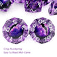 Haxtec Arcane Gaze Purple Eye Liquid Core Dice – Diamond-Cut Resin Set with Metal Case