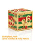Haxtec Christmas Metal DnD Dice with Leather Pouch - Red Green with Gold Edge