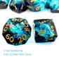 Haxtec Aurora Prism Holographic Sparkling Dice Set – Diamond-Cut Iridescent Resin D&D Dice with Metal Case