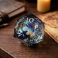 Haxtec Blue Planet Liquid Core Sharp Edge Resin DND Dice Set with Metal Case