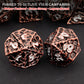 Haxtec Meteorite Texture Metal DnD Dice Set Ancient Cooper White Numbers