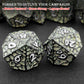 Haxtec Meteorite Texture Metal DnD Dice Set Aqua Light Green White  Numbers