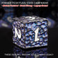 Haxtec Meteorite Texture Metal DnD Dice Set Flash Blue Purple with White Numbers