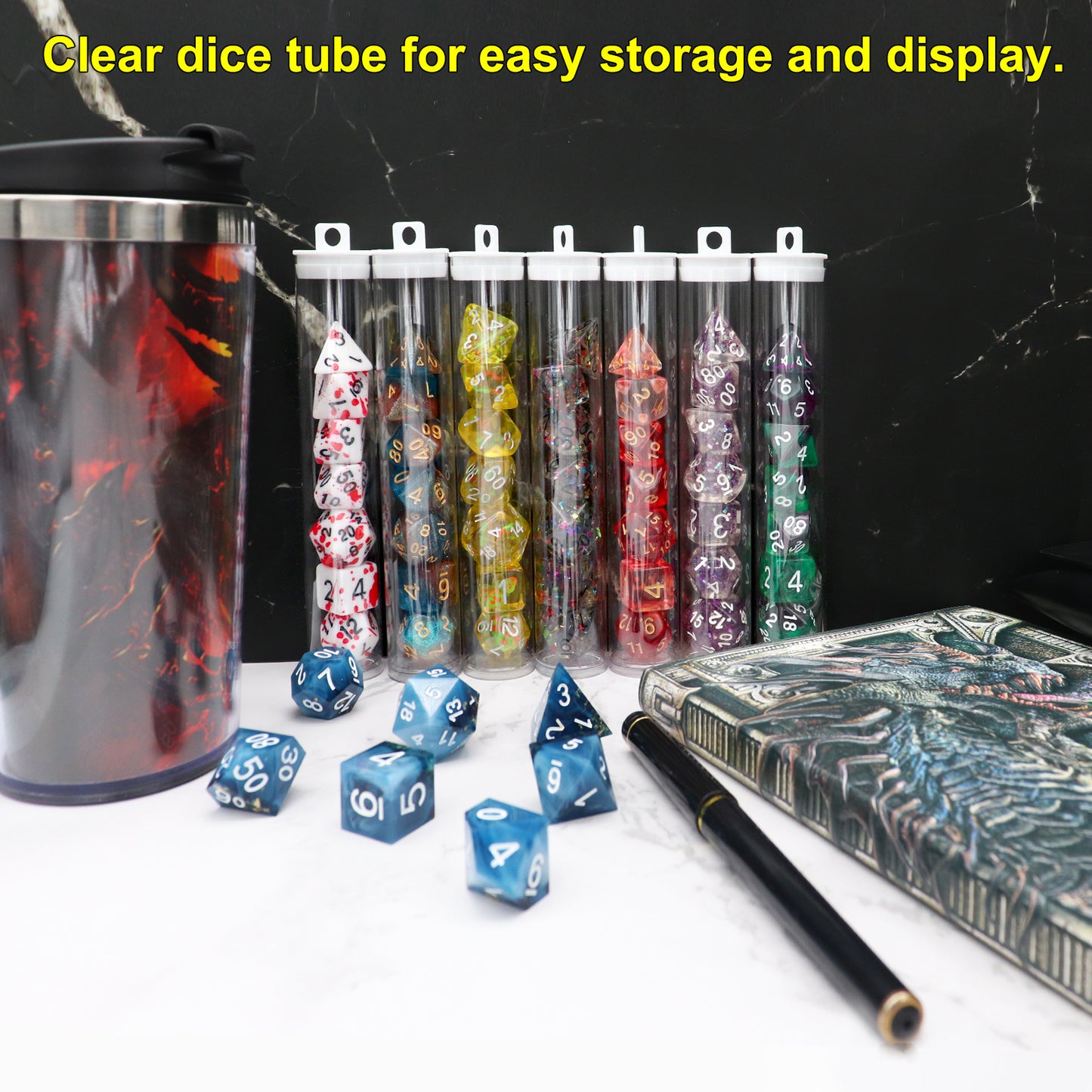 Mystery Dice Set Random Style 7PCS Polyhederal Dice Set with Dice Display Case