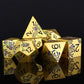 Haxtec Purple Spider Lily Metal DND Dice Set for Dungeons and Dragons TTRPG-Gold Purple (Copy)