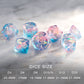 Haxtec Pastel Dreamscape Holographic Dice – Diamond-Cut Resin Set with Metal Case