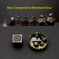 Haxtec Mini Metal Dice Set D&D for DND Game with Metal Keychain Dice Case-Antique Iron