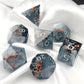 Haxtec Sharp Edge Dice Set Black White Swirl DND Dice D&D Dice for Dungeons and Dragons Gift-Shadow Dance