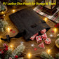 Haxtec Christmas Metal DnD Dice Set with Leather Pouch – Crimson with Silver Edge