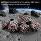 Haxtec Meteorite Texture Metal DnD Dice Set Iron Red Numbers