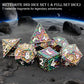 Haxtec Meteorite Texture Metal DnD Dice Set Colorful White Numbers
