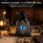 Haxtec Embroidered Rune-Infused Blue Dragon Eye PU Leather Bag