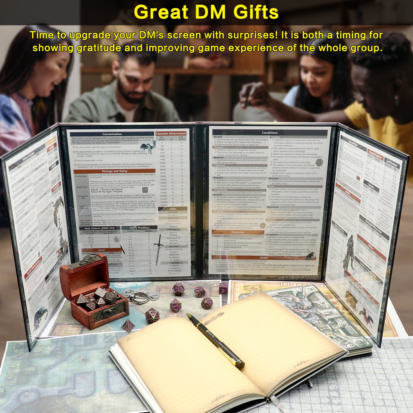 Haxtec DM Screen Dungeons and Dragons 5E GM Game Masters Screens