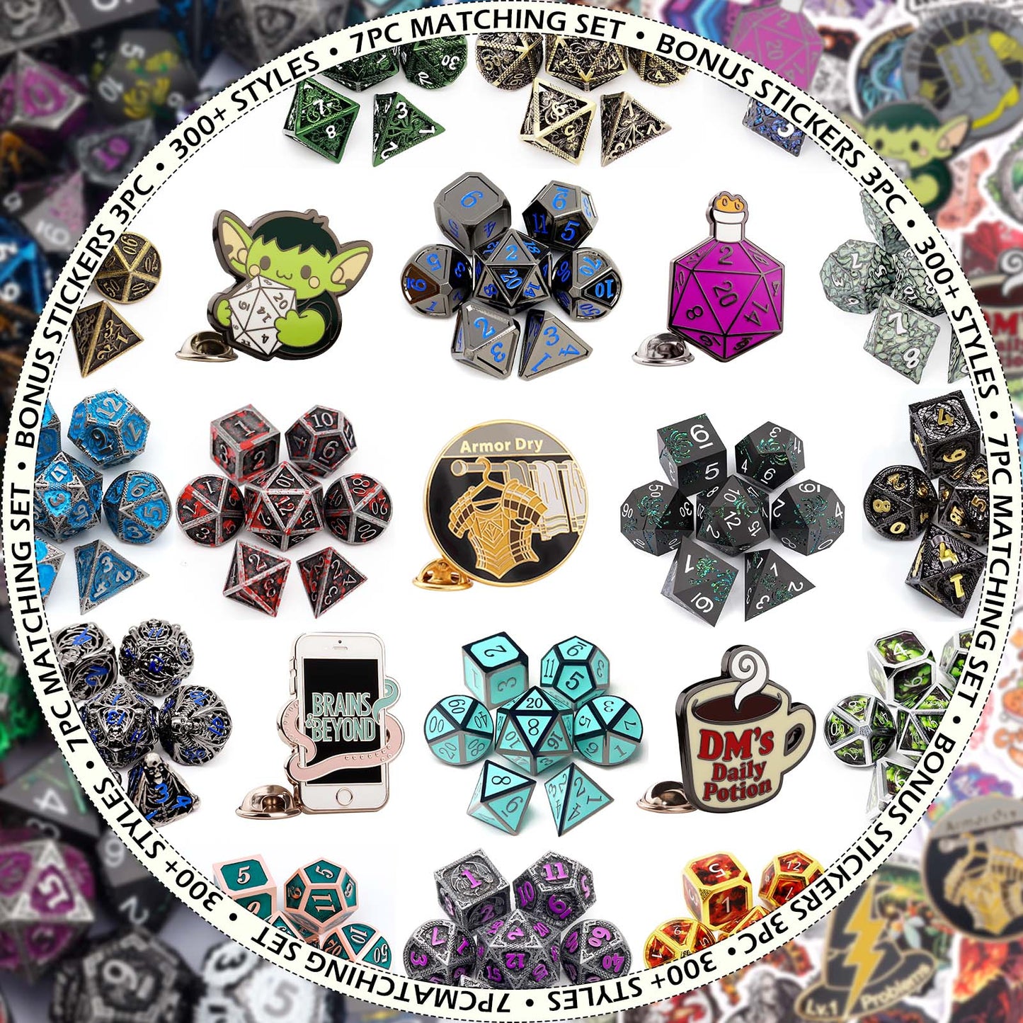 Mystery DND Dice Set 7PCS Polyhederal Dice Set Dungeons and Dragons Gifts for DND Lovers Players Masters