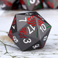 Haxtec Red Spider Lily Flower Metal DND Dice Set for Dungeons and Dragons TTRPG-Black Red