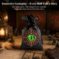 Haxtec Embroidered Rune-Infused Green Dragon Eye PU Leather Bag