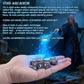 Haxtec Meteorite Texture Metal DnD Dice Set Flash Blue Purple with White Numbers