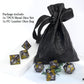 Haxtec Yellow Spider Lily Flower Metal DND Dice Set for Dungeons and Dragons TTRPG-Black Yellow