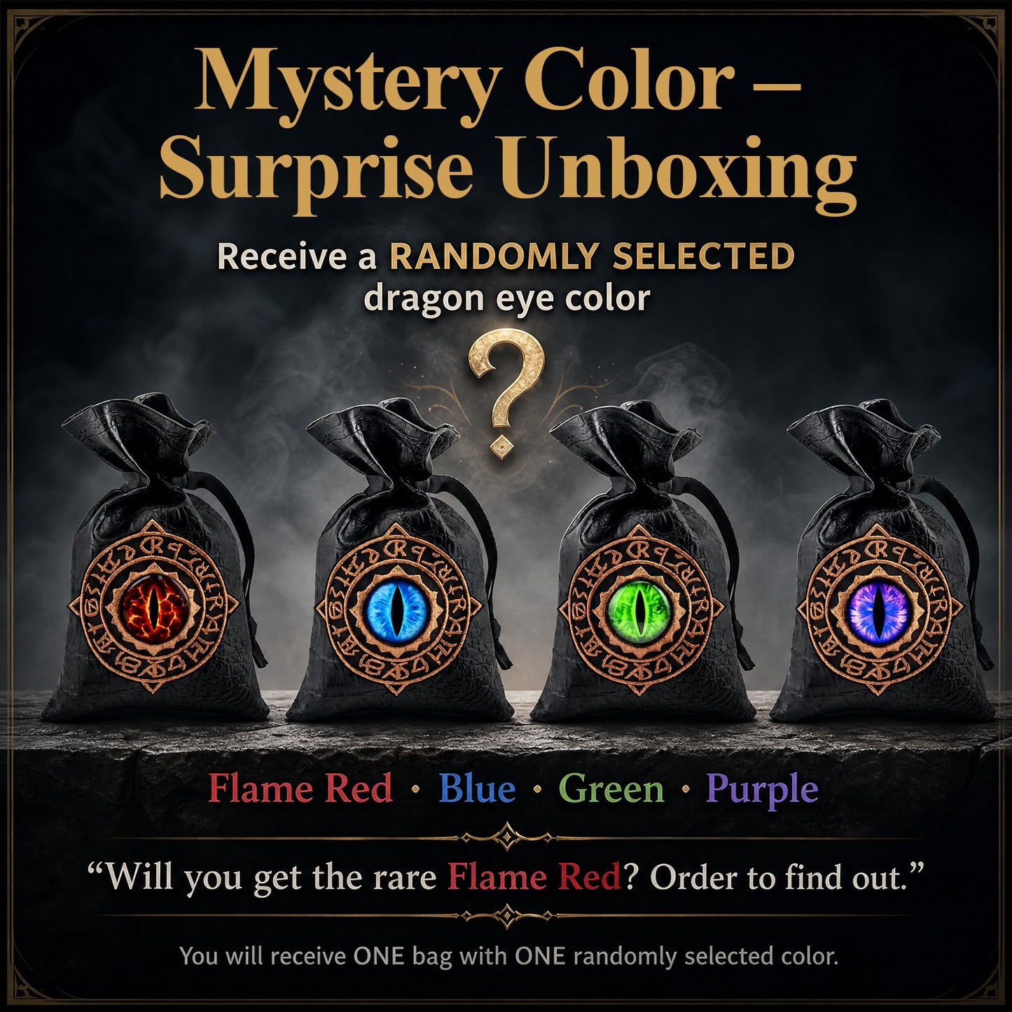 Haxtec Mystery Embroidered Rune-Infused Dragon Eye PU Leather Bag