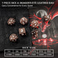 Haxtec Meteorite Texture Metal DnD Dice Set Ancient Cooper White Numbers