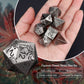 Haxtec Antique Spider Lily Metal DND Dice Set for Dungeons and Dragons TTRPG-Antique Iron