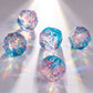 Haxtec Pastel Dreamscape Holographic Dice – Diamond-Cut Resin Set with Metal Case