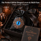 Haxtec Embroidered Rune-Infused Blue Dragon Eye PU Leather Bag