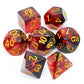 Haxtec DND Dice Set 7PCS Blue Black Polyhedral Resin Gold Foil Flakes