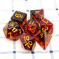 Haxtec DND Dice Set 7PCS Blue Black Polyhedral Resin Gold Foil Flakes