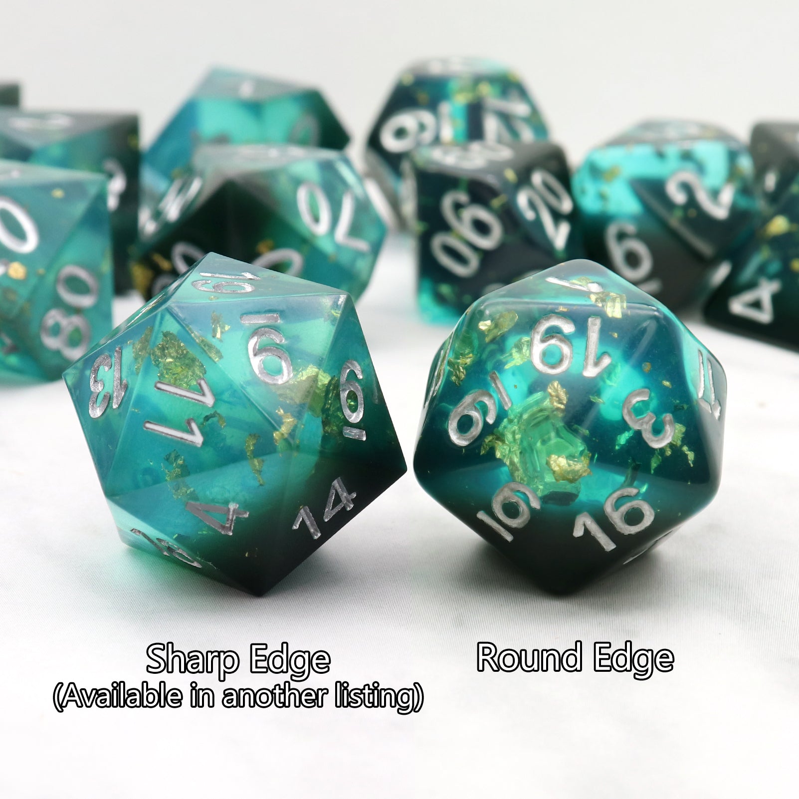 Jeu De Dés Polyédriques Chessex Pour Donjons & Dragons - 36 Dés D6, Vert Translucide Et Blanc, 12 Mm