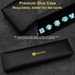 Opalite Gemstone Dice Set with Premium Dice Case-Opal DND Dice Grass Pattern Black Numbers