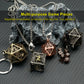 Haxtec Mini Metal Dice Set D&D with Hollow D20 Dice Case Metal Keychain Dice