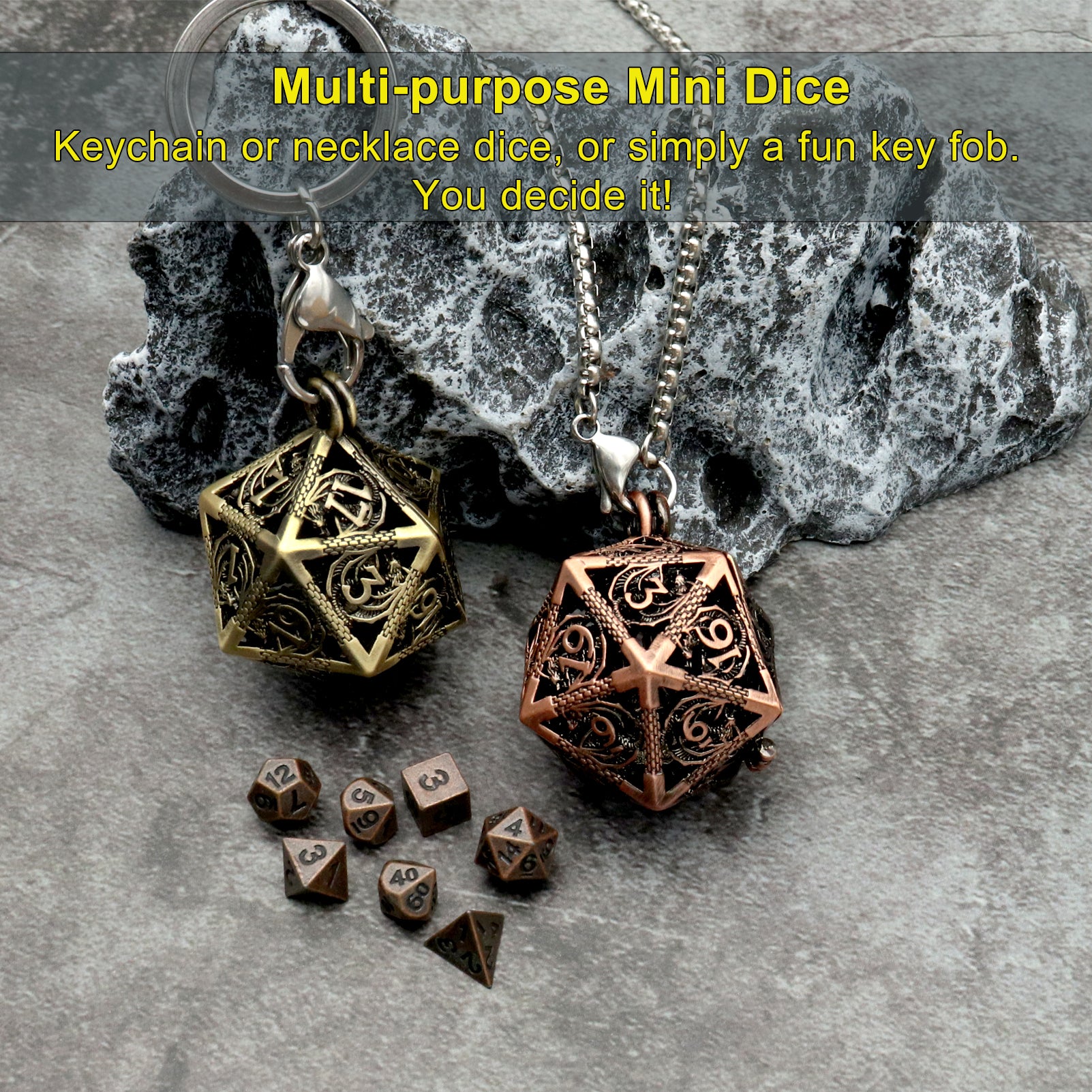 Mini deals dice keychain