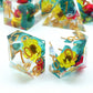 Haxtec Flower Sharp Edge Dice Set Blue DND Dice D&D Dice for Dungeons and Dragons Gift
