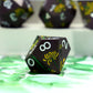 Haxtec Yellow Spider Lily Flower Metal DND Dice Set for Dungeons and Dragons TTRPG-Black Yellow