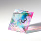 Haxtec Sharp Edge Resin Dice with Iridecent Mylar Inside D&D Dice for RPG Dungeons and Dragons-Celetstial Mirage