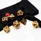 Haxtec Real Scene Metal Dice Set Gold Purple RPG Dice for DND 5E-Meteor Swarm