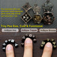 Haxtec Mini Metal Dice Set D&D with Hollow D20 Dice Case Metal Keychain Dice