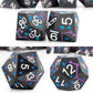 Haxtec Star Track Metal DND Dice Set for Dungeons and Dragons TTRPG-Black Purple Blue