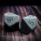 Raised Number Obsidian Stone DND Dice Set with Premium Dice Case