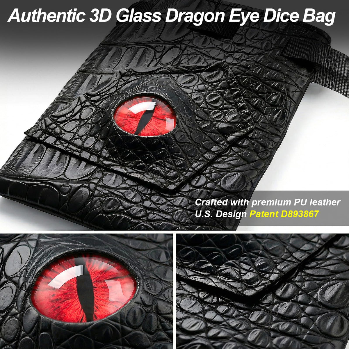 Dragon Eye Leather Dice Bag-Red Eye