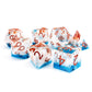 Haxtec Earth Landscape DND Sharp Edge Resin Dice Set Black White Copper Dice with Metal Case