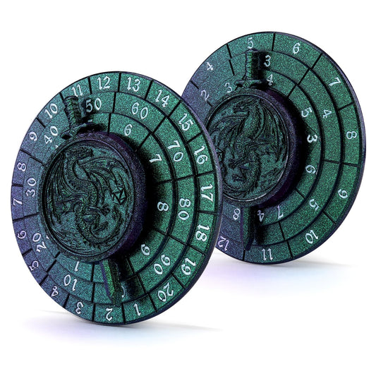 Spinner Dice 7-in-1 Metal DND Dice Set Fidget Spinner Dice Dragon Sword Novelty DND Gifts Green Purple