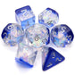 Haxtec Sapphire Blue Deepwater Iridescent Mylar Core Resin Dice with Velvet Pouch