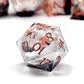 Haxtec Earth Landscape DND Sharp Edge Resin Dice Set Black White Copper Dice with Metal Case