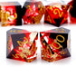 Haxtec Volcano Lava Sharp Edge Resin D&D Dice Set – Red Black Gold with Metal Case