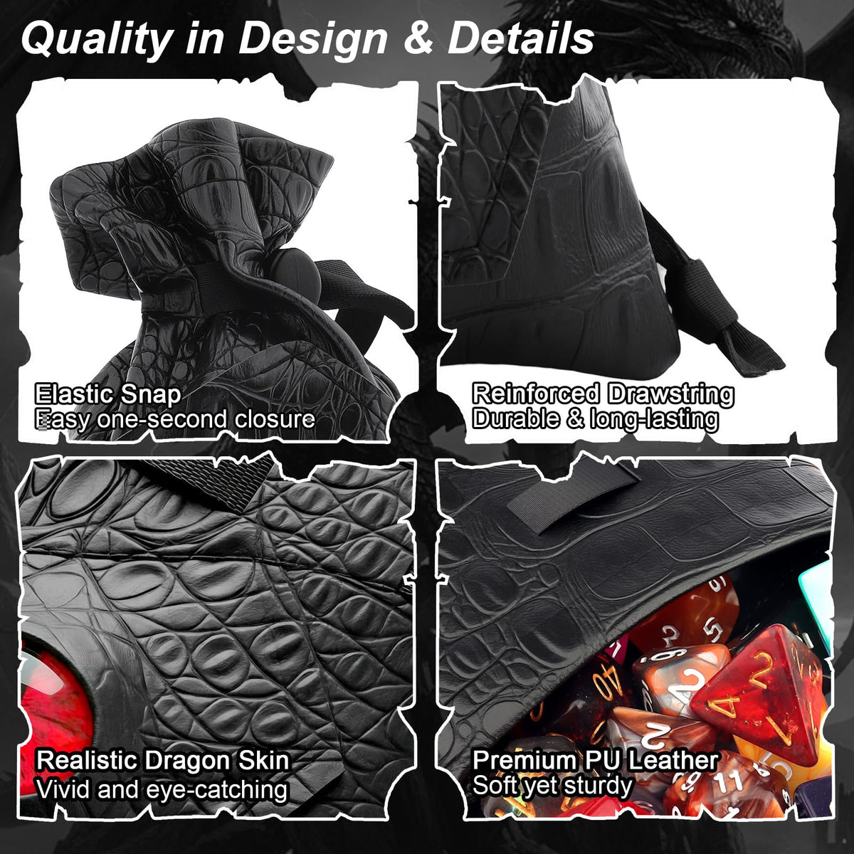 Dragon Eye Leather Dice Bag-Red Eye